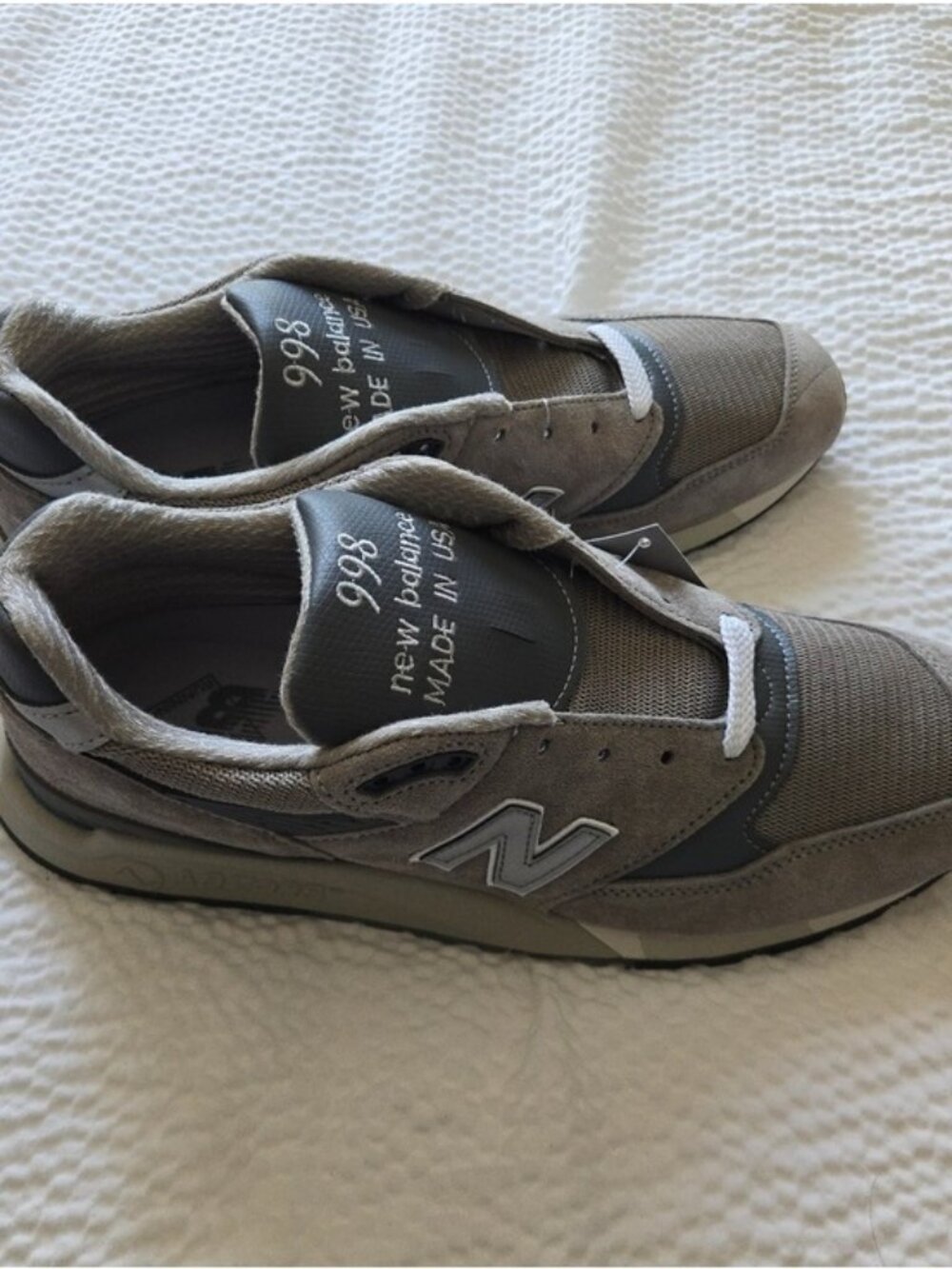 New Balance 998 Men 11 Made In USA Gray Suede   And Mesh Sneakers 0826 - Picture 8 of 10